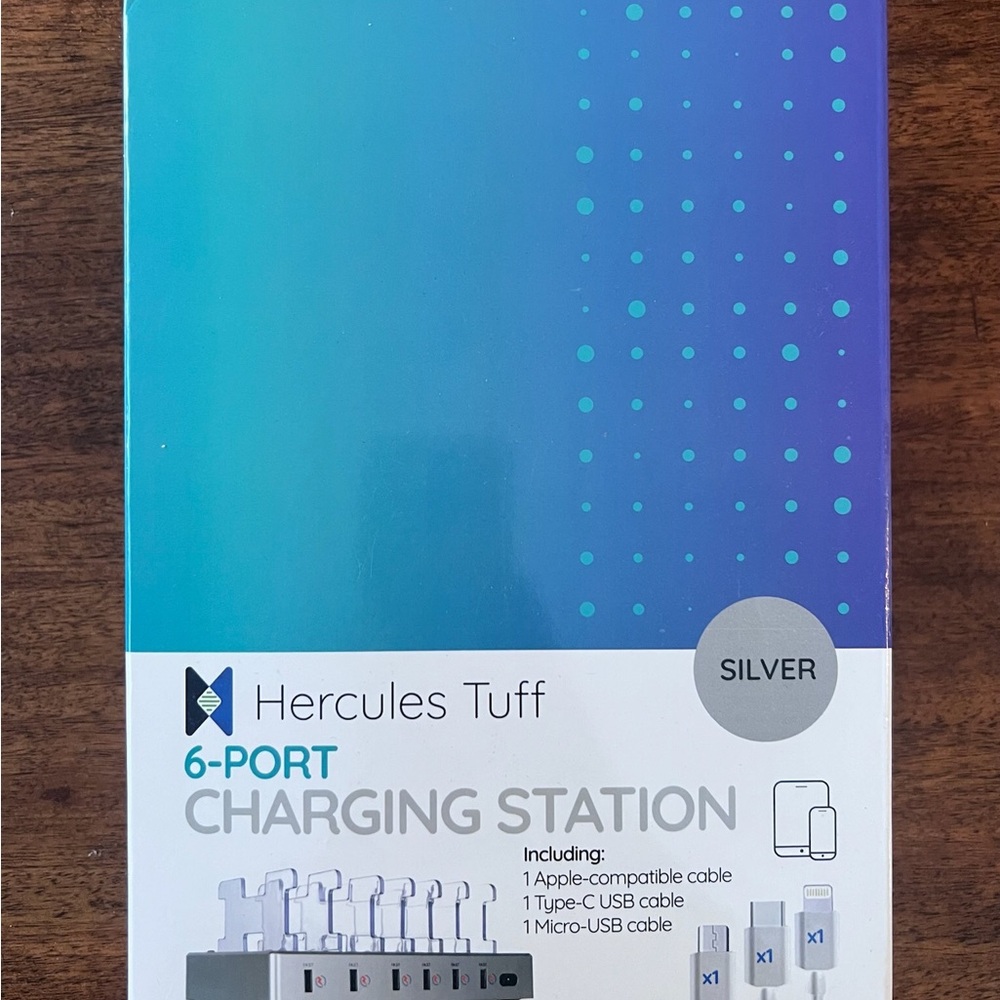 Silver 6-Port Charging Station